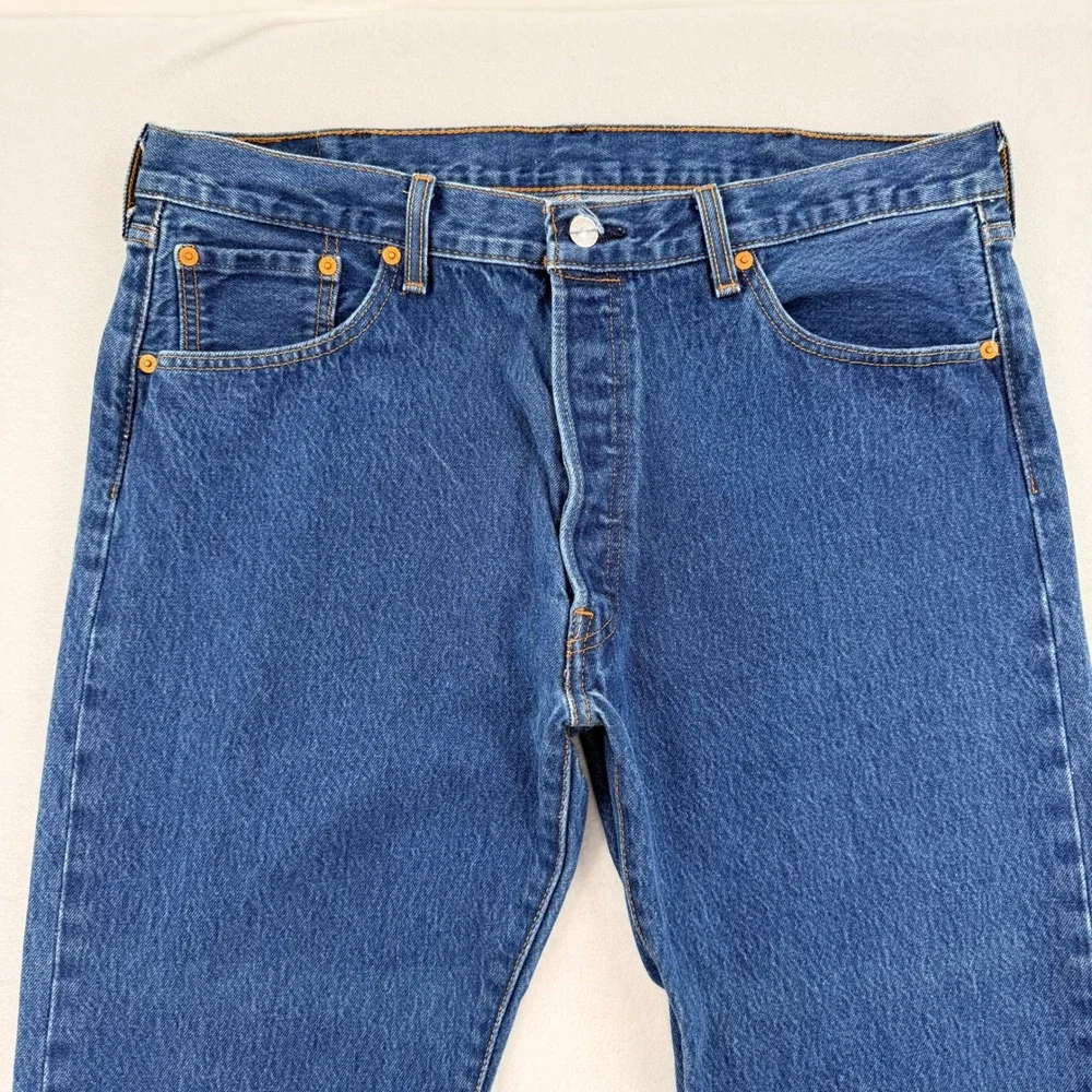 Levis 501 Original Fit Jeans Mens W40 L34 Blue Denim Straight Leg 00501-0000